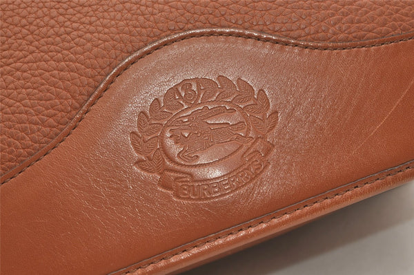 Authentic Burberrys Vintage Leather Shoulder Cross Body Bag Purse Brown 5339J
