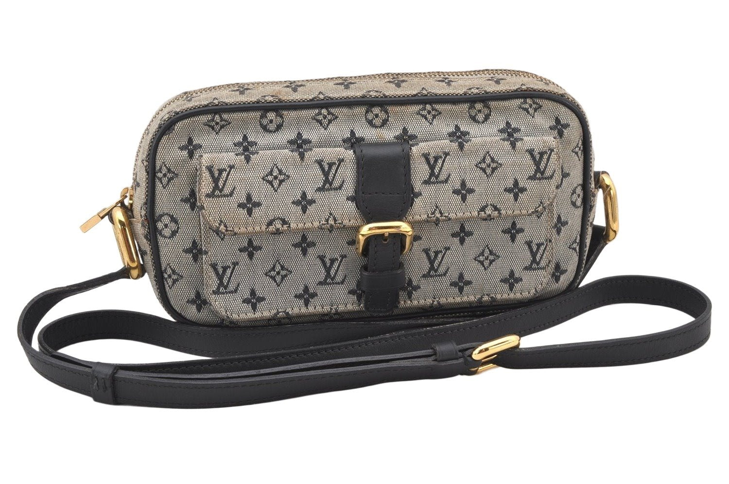 Auth Louis Vuitton Monogram Mini Juliet MM Shoulder Bag M92217 Blue Junk 5339K