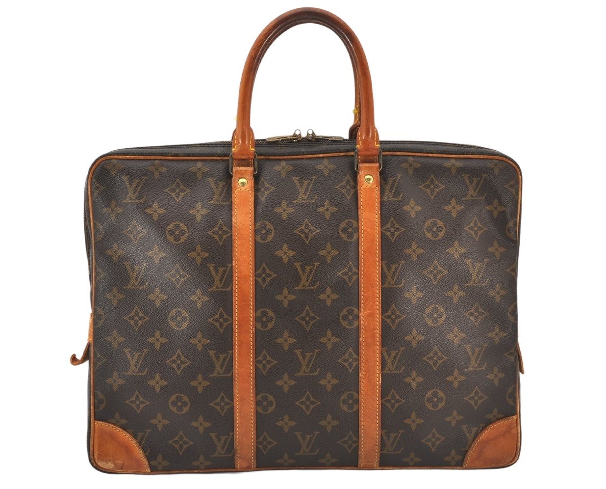 Authentic Louis Vuitton Monogram Porte Documents Voyage M53361 Briefcase 5341K