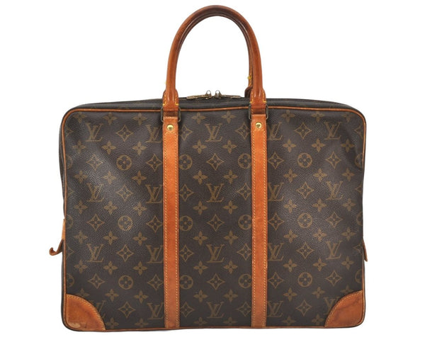 Authentic Louis Vuitton Monogram Porte Documents Voyage M53361 Briefcase 5341K