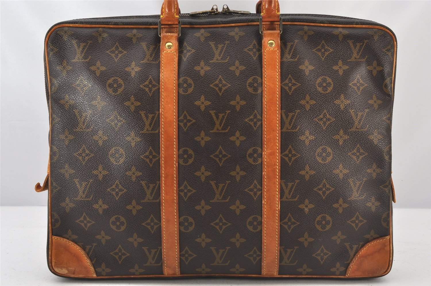 Authentic Louis Vuitton Monogram Porte Documents Voyage M53361 Briefcase 5341K