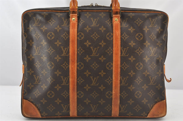 Authentic Louis Vuitton Monogram Porte Documents Voyage M53361 Briefcase 5341K