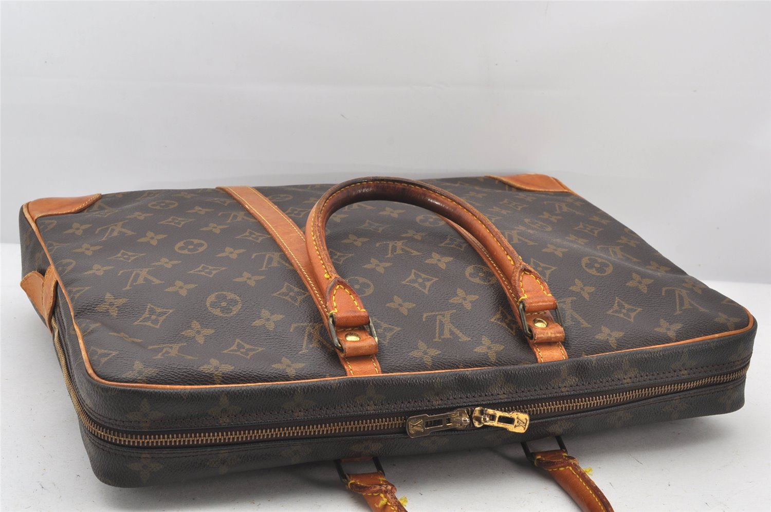 Authentic Louis Vuitton Monogram Porte Documents Voyage M53361 Briefcase 5341K