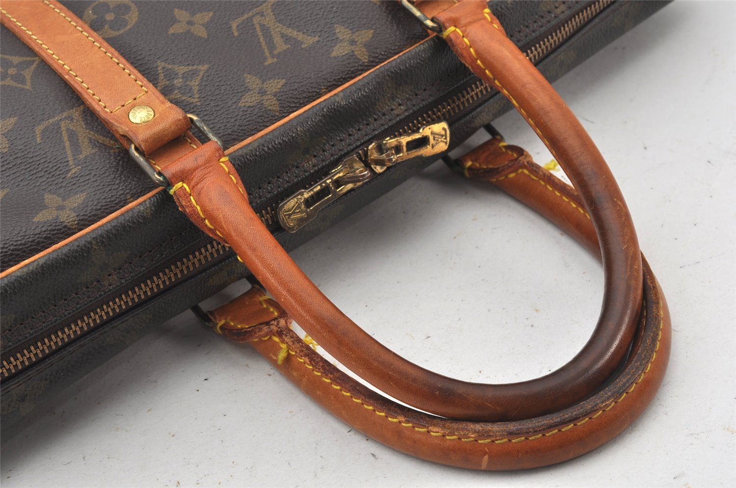 Authentic Louis Vuitton Monogram Porte Documents Voyage M53361 Briefcase 5341K