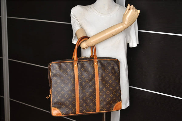 Authentic Louis Vuitton Monogram Porte Documents Voyage M53361 Briefcase 5341K
