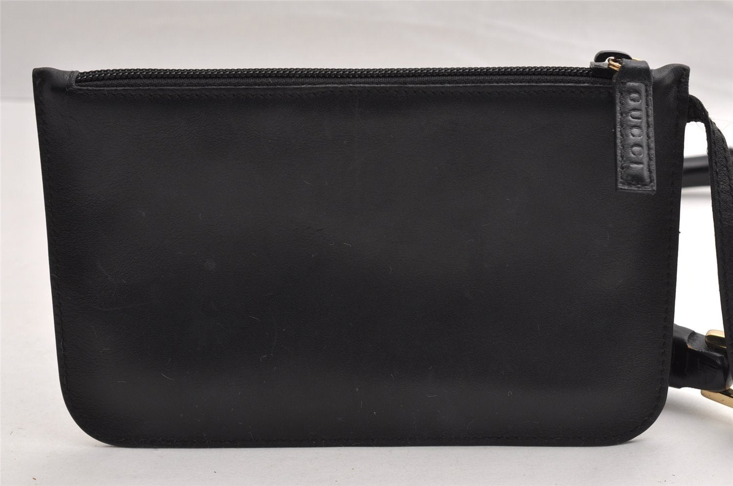 Authentic GUCCI Bamboo Vintage Shoulder Hand Bag Purse Leather Black 5342I