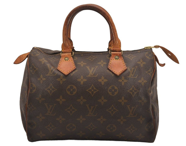 Authentic Louis Vuitton Monogram Speedy 25 Boston Hand Bag M41528 LV 5342J