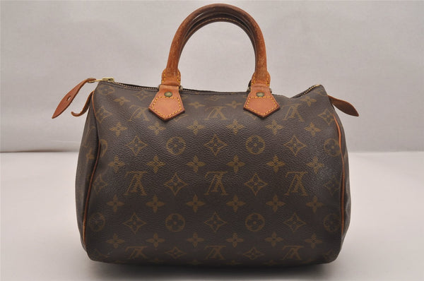 Authentic Louis Vuitton Monogram Speedy 25 Boston Hand Bag M41528 LV 5342J