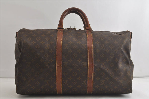 Authentic Louis Vuitton Monogram Keepall Bandouliere 50 M41416 Boston Bag 5342K