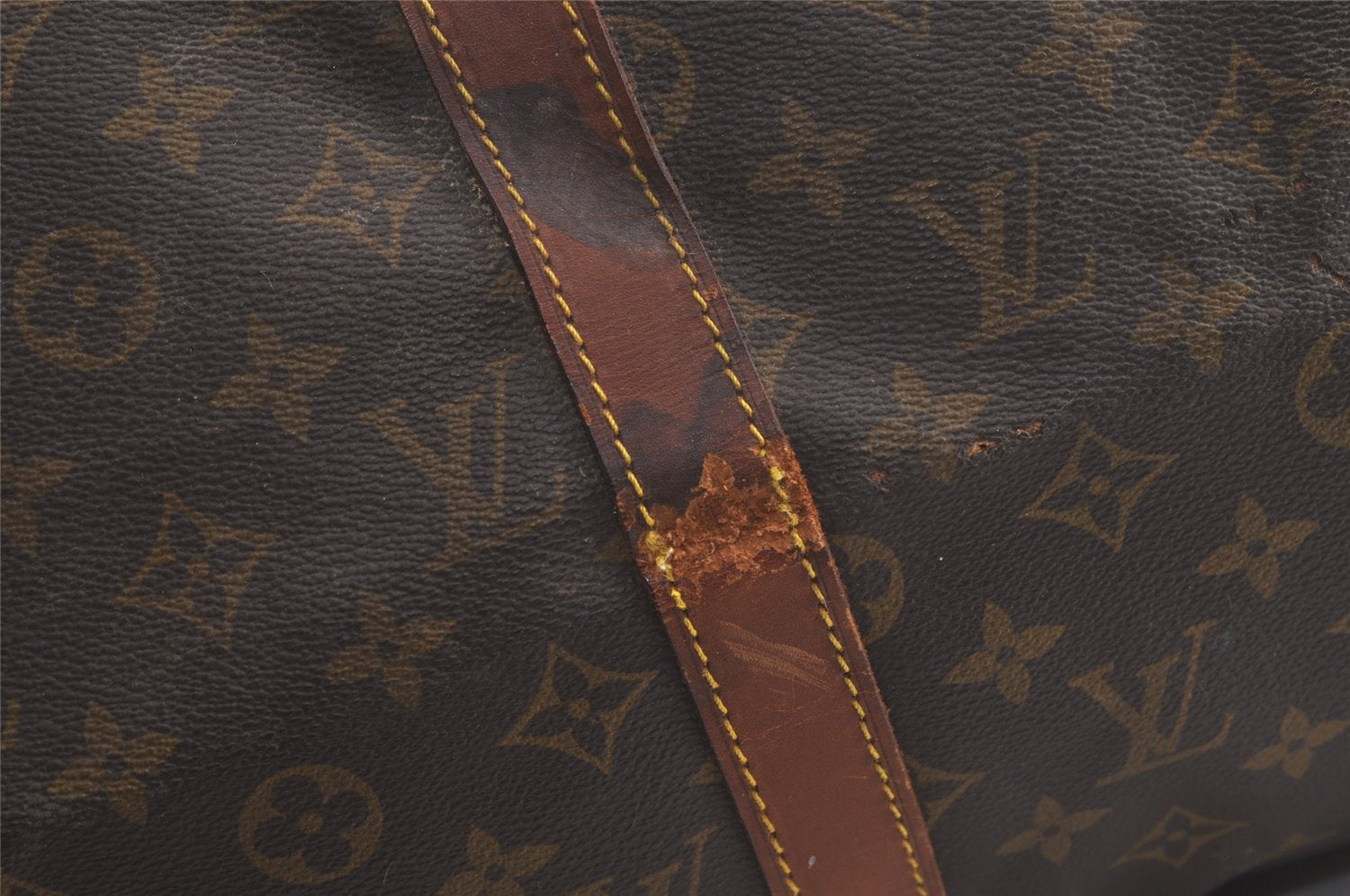 Authentic Louis Vuitton Monogram Keepall Bandouliere 50 M41416 Boston Bag 5342K