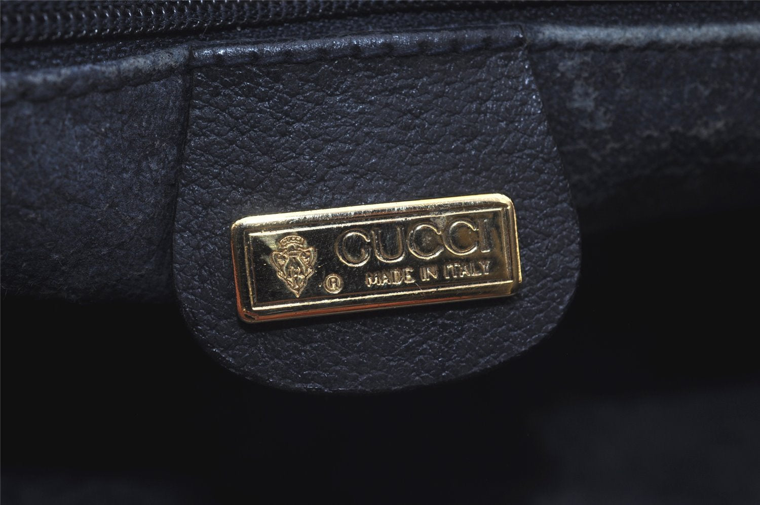 Authentic GUCCI Shoulder Cross Body Bag GG PVC Leather Navy Blue Junk 5343I