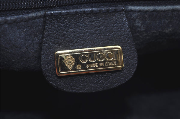Authentic GUCCI Shoulder Cross Body Bag GG PVC Leather Navy Blue Junk 5343I