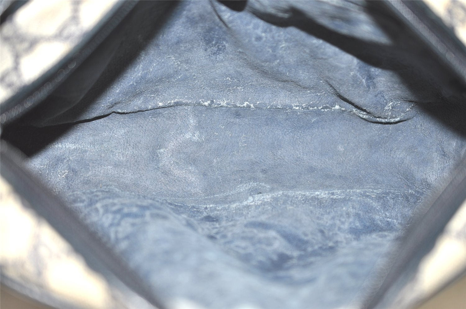 Authentic GUCCI Shoulder Cross Body Bag GG PVC Leather Navy Blue Junk 5343I