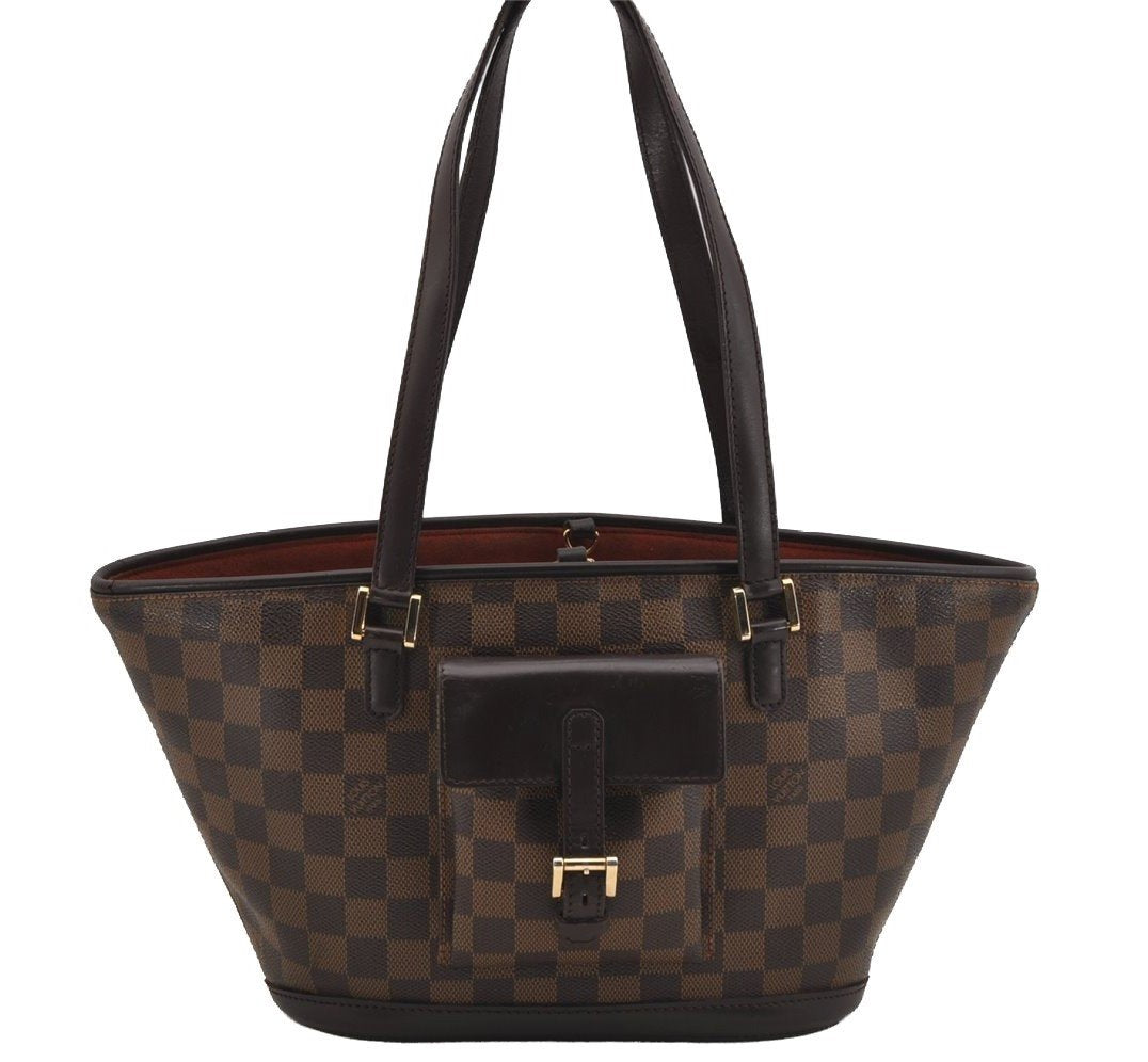 Authentic Louis Vuitton Damier Manosque PM Shoulder Tote Bag N51121 LV 5345J