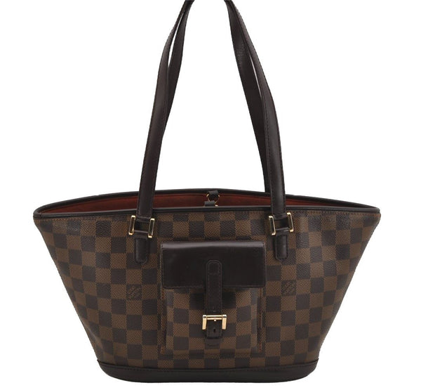 Authentic Louis Vuitton Damier Manosque PM Shoulder Tote Bag N51121 LV 5345J