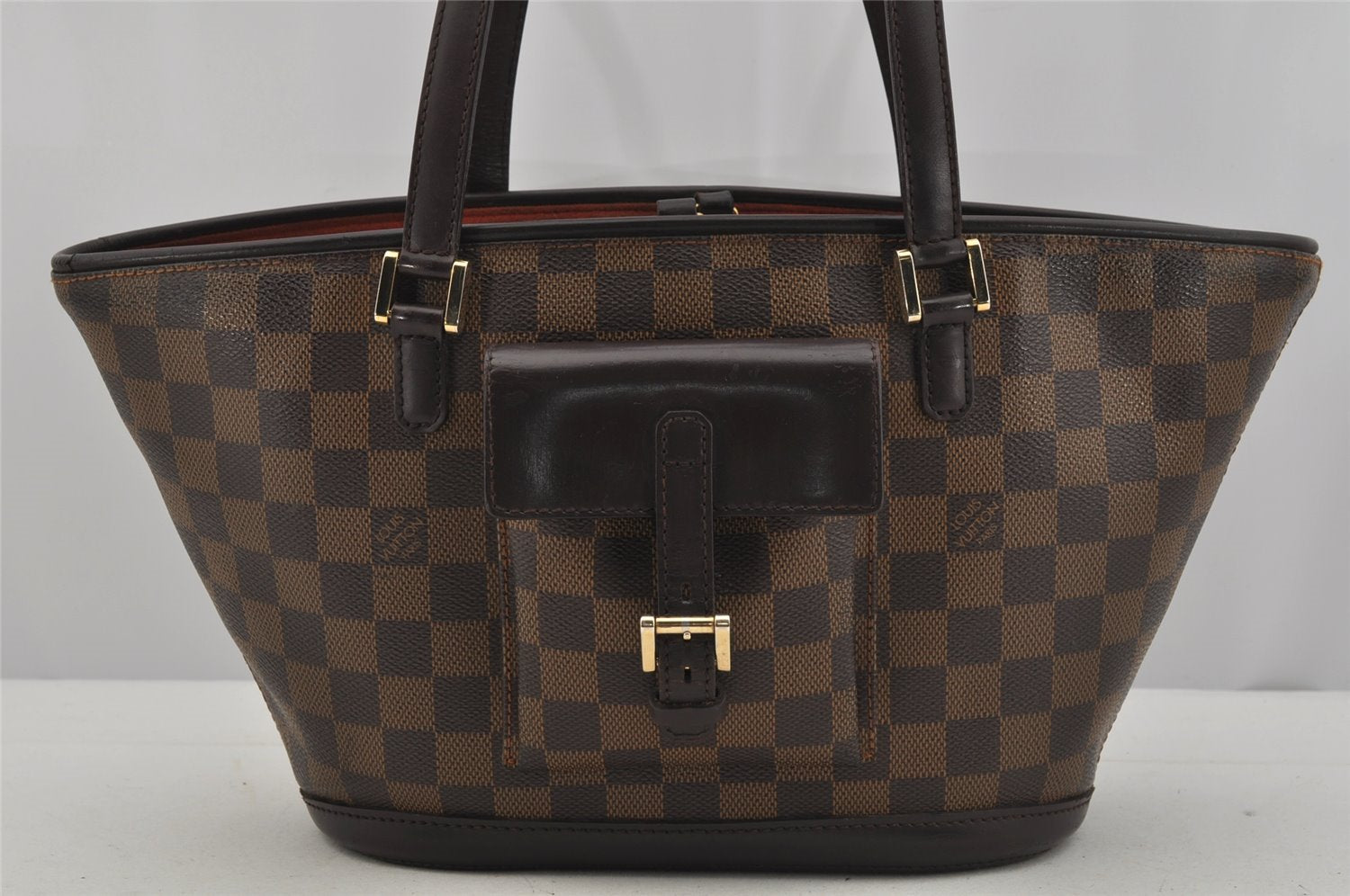 Authentic Louis Vuitton Damier Manosque PM Shoulder Tote Bag N51121 LV 5345J