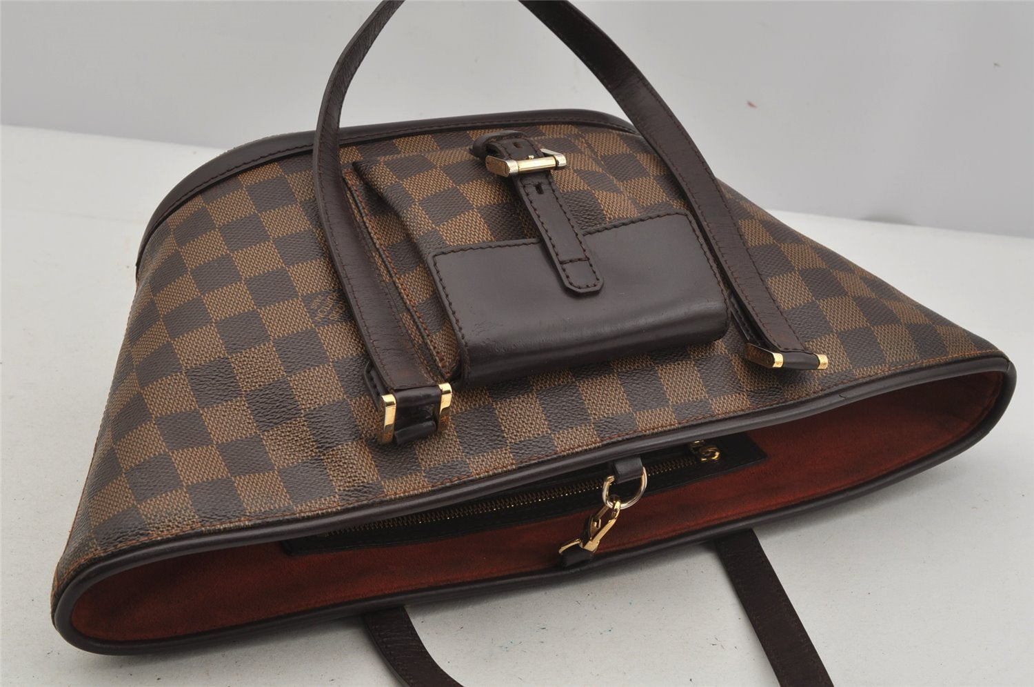 Authentic Louis Vuitton Damier Manosque PM Shoulder Tote Bag N51121 LV 5345J