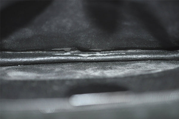 Authentic GUCCI Vintage Horsebit Shoulder Bag Purse Leather Black 5346I