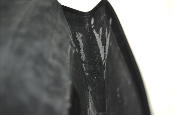 Authentic GUCCI Vintage Horsebit Shoulder Bag Purse Leather Black 5346I