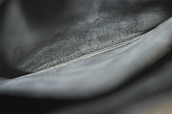 Authentic GUCCI Vintage Horsebit Shoulder Bag Purse Leather Black 5346I