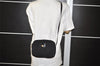 Authentic CELINE Macadam Blason Shoulder Cross Bag Canvas Leather Black 5348I