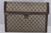 Authentic GUCCI Vintage Clutch Documents Case Purse PVC Leather Brown 5349J