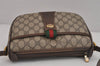Authentic GUCCI Web Sherry Line Shoulder Bag GG PVC Leather Brown Junk 5350J