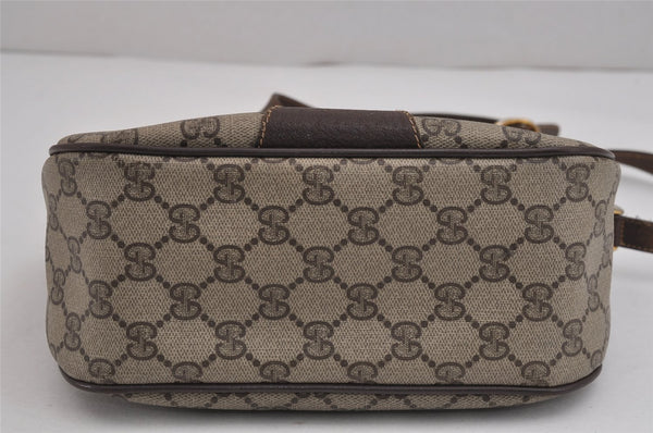Authentic GUCCI Web Sherry Line Shoulder Bag GG PVC Leather Brown Junk 5350J