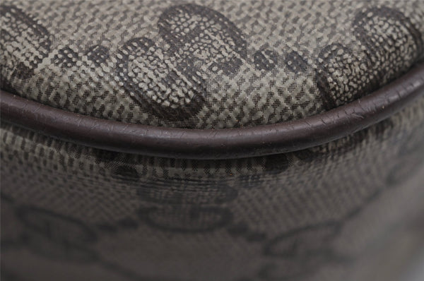 Authentic GUCCI Web Sherry Line Shoulder Bag GG PVC Leather Brown Junk 5350J