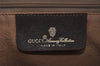 Authentic GUCCI Web Sherry Line Shoulder Bag GG PVC Leather Brown Junk 5350J
