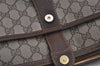 Authentic GUCCI Web Sherry Line Shoulder Bag GG PVC Leather Brown Junk 5350J