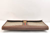 Authentic GUCCI Web Sherry Line Document Case GG PVC Leather Brown 5350K