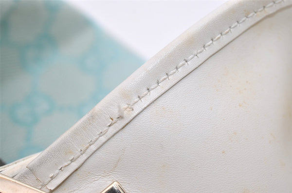 Authentic GUCCI Shoulder Tote Bag GG Canvas Leather 0021099 Light Blue 5352I