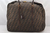 Authentic FENDI Zucca 2Way Travel Boston Bag Canvas Leather Brown Junk 5352K