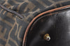 Authentic FENDI Zucca 2Way Travel Boston Bag Canvas Leather Brown Junk 5352K