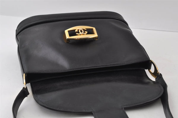 Authentic GUCCI Vintage Shoulder Bag Purse Leather Black 5353I