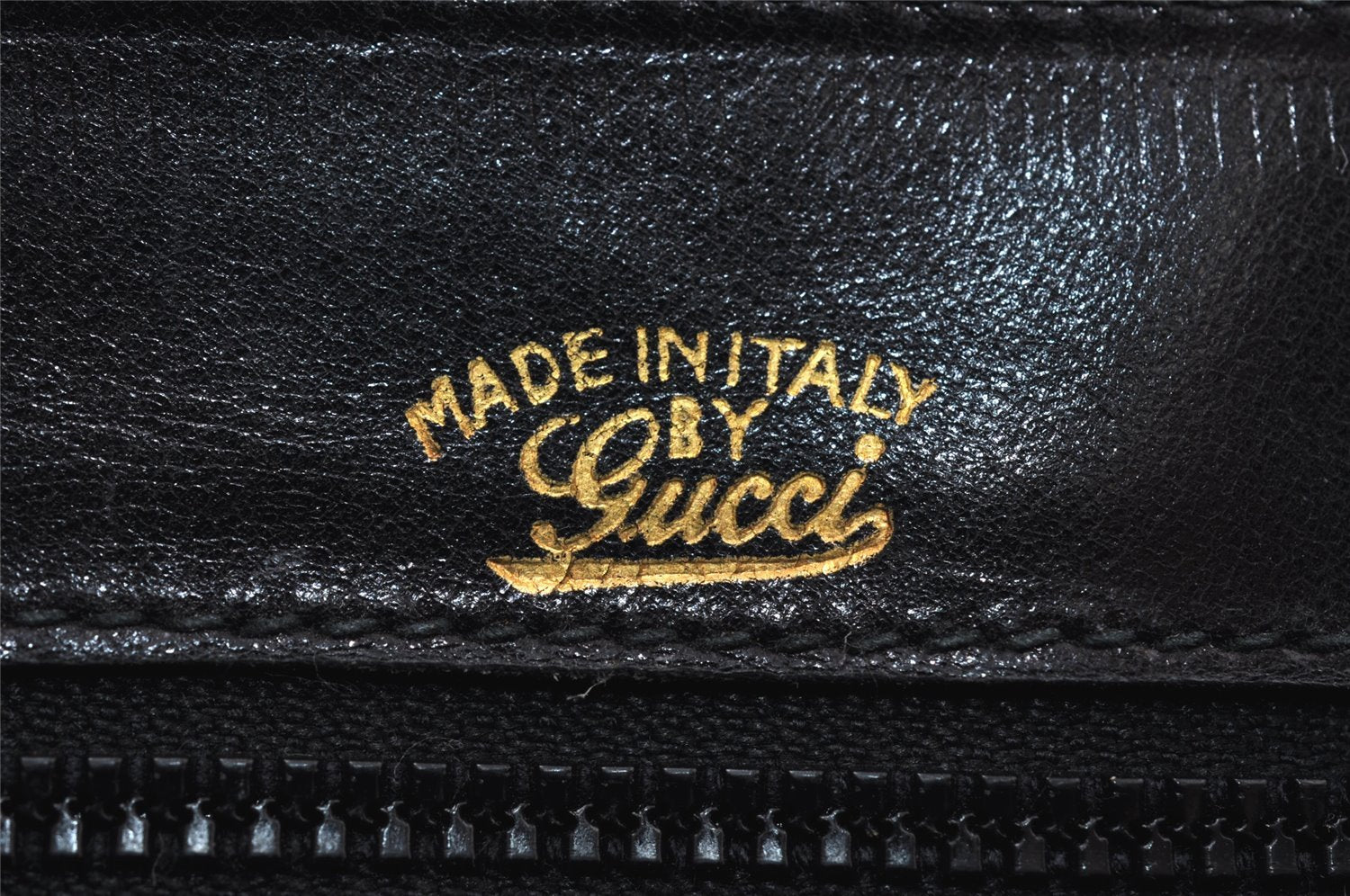 Authentic GUCCI Vintage Shoulder Bag Purse Leather Black 5353I