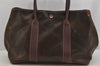Authentic HERMES Garden Party MM Shoulder Tote Bag PVC Leather Brown Junk 5353J