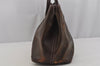 Authentic HERMES Garden Party MM Shoulder Tote Bag PVC Leather Brown Junk 5353J