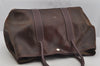 Authentic HERMES Garden Party MM Shoulder Tote Bag PVC Leather Brown Junk 5353J