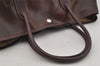 Authentic HERMES Garden Party MM Shoulder Tote Bag PVC Leather Brown Junk 5353J