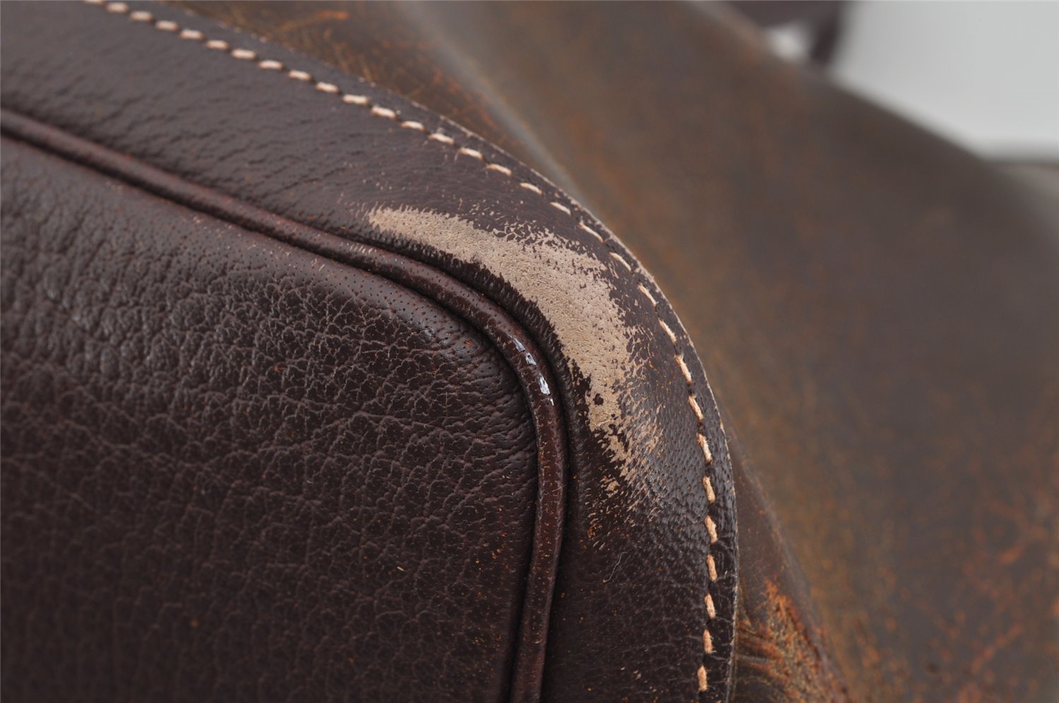 Authentic HERMES Garden Party MM Shoulder Tote Bag PVC Leather Brown Junk 5353J