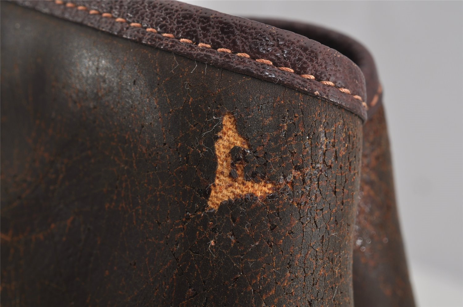 Authentic HERMES Garden Party MM Shoulder Tote Bag PVC Leather Brown Junk 5353J