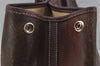 Authentic HERMES Garden Party MM Shoulder Tote Bag PVC Leather Brown Junk 5353J