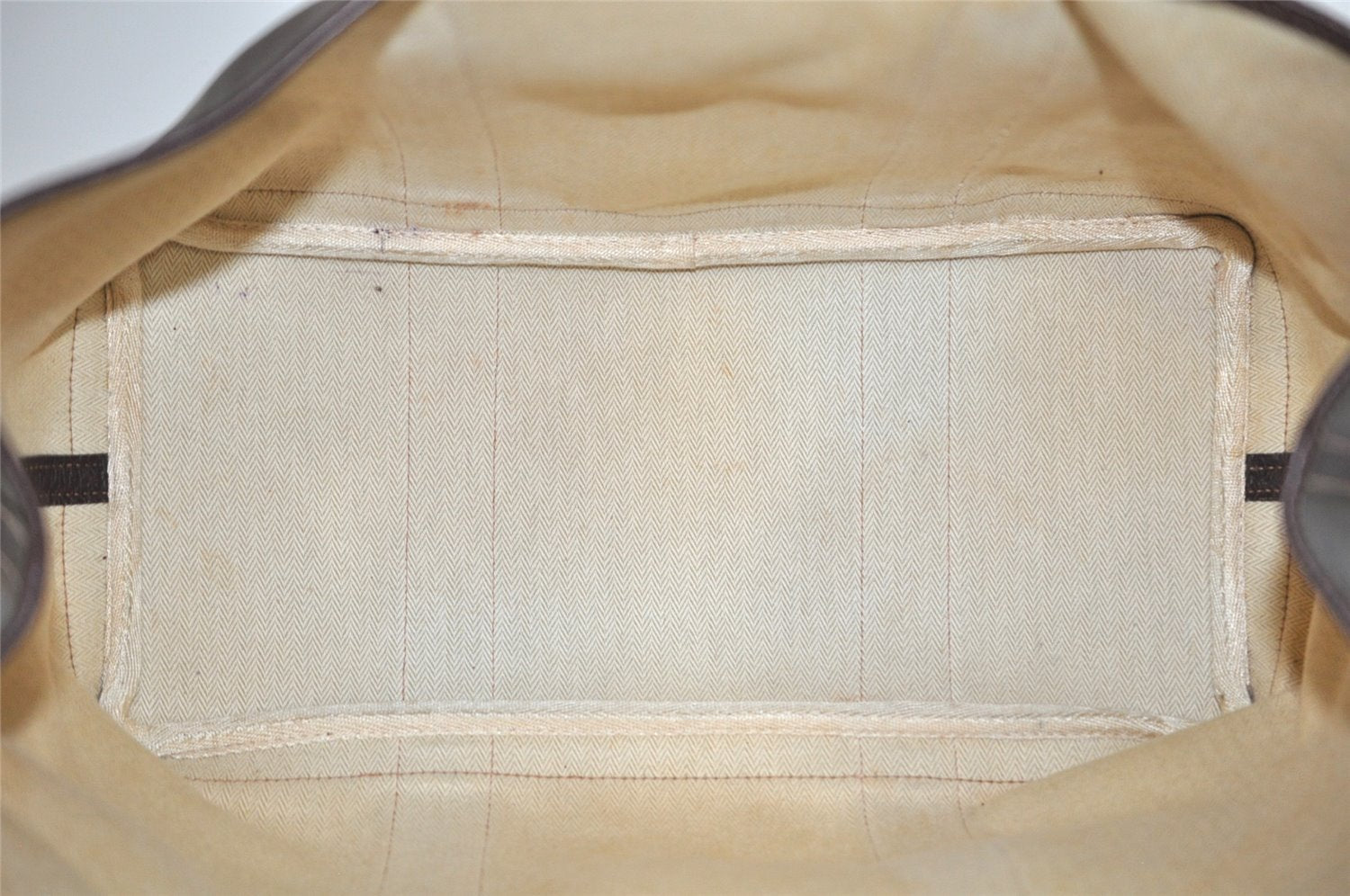 Authentic HERMES Garden Party MM Shoulder Tote Bag PVC Leather Brown Junk 5353J