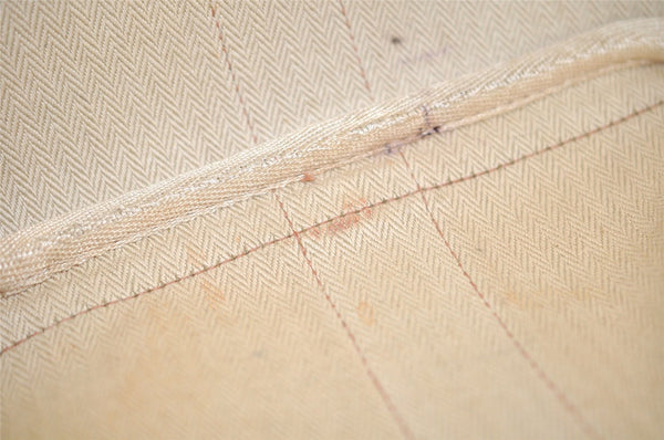 Authentic HERMES Garden Party MM Shoulder Tote Bag PVC Leather Brown Junk 5353J