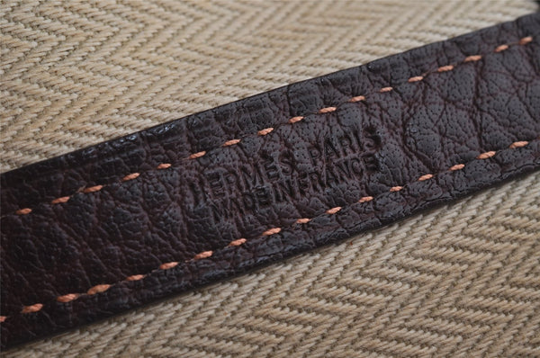 Authentic HERMES Garden Party MM Shoulder Tote Bag PVC Leather Brown Junk 5353J