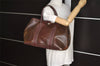 Authentic HERMES Garden Party MM Shoulder Tote Bag PVC Leather Brown Junk 5353J