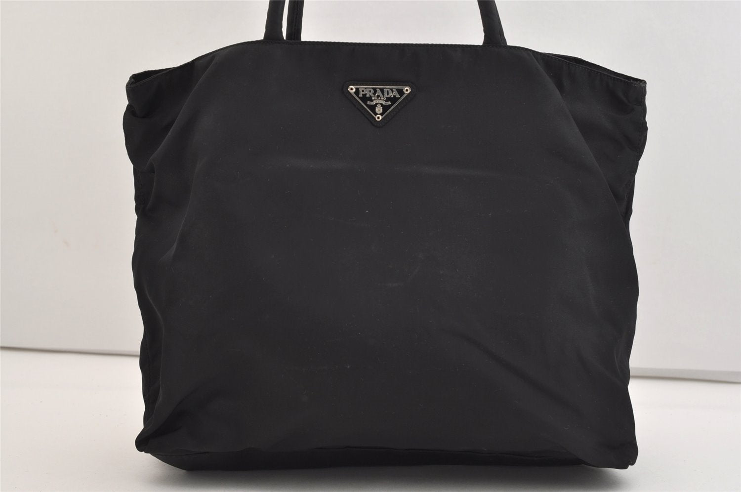 Authentic PRADA Vintage Nylon Tessuto Hand Bag Black Junk 5354J