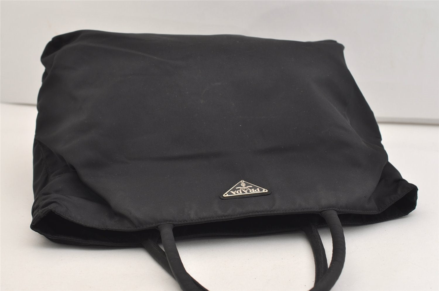 Authentic PRADA Vintage Nylon Tessuto Hand Bag Black Junk 5354J